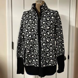 Rachel Zoe Print Full Zip Sweater size M